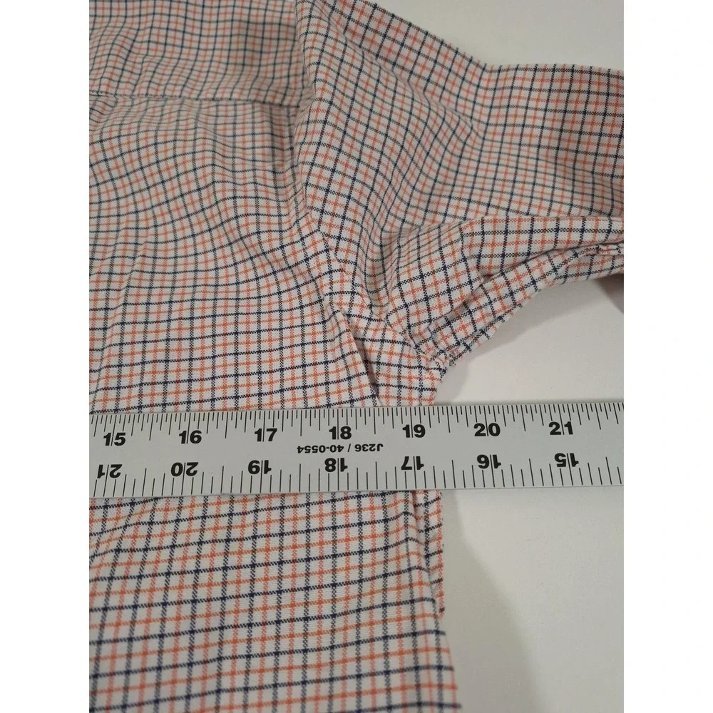 Ralph Lauren Shirt Boys XL 18-20 Orange Check Button Down Long Sleeve Pony Logo